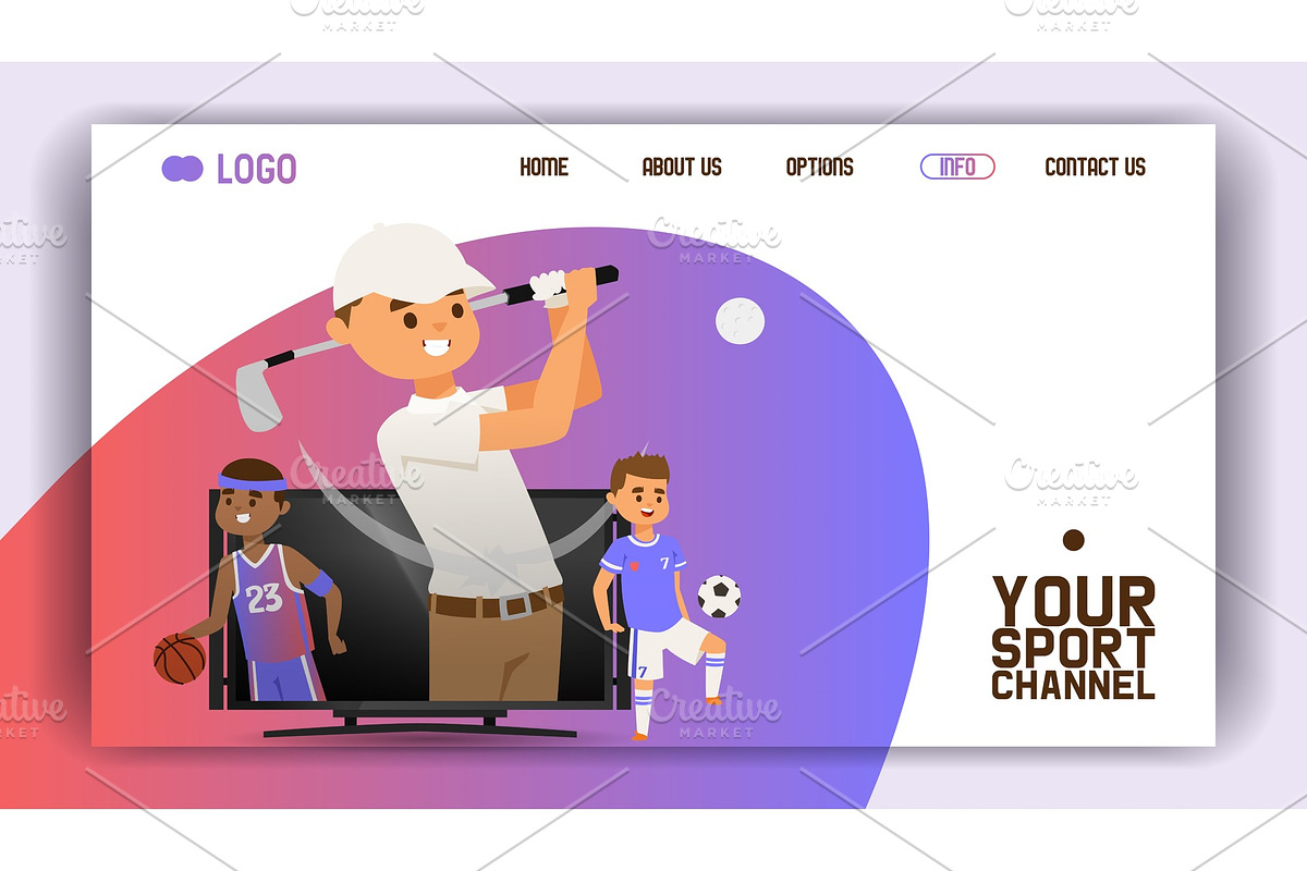 Sport pattern vector web page in Illustrations - product preview 8