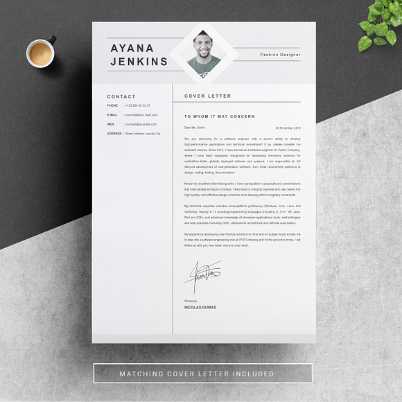 Resume Template / CV Template in Letter Templates - product preview 3
