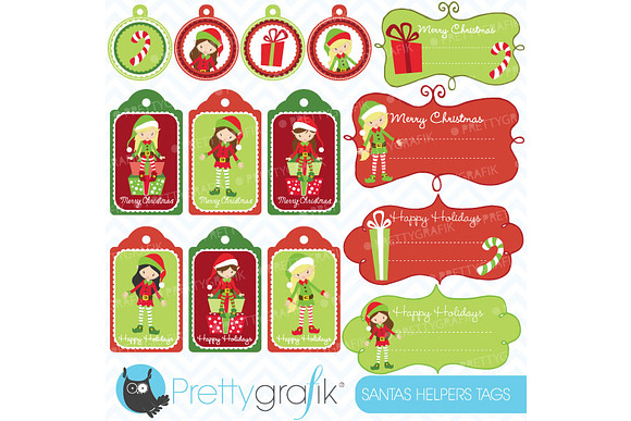 christmas tags label frames clipart in Illustrations - product preview 1