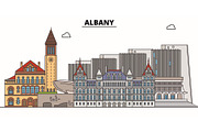 Albany,United States, flat landmarks