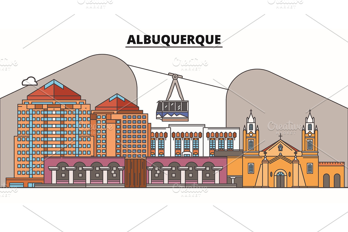 Albuquerque,United States, flat in Illustrations - product preview 8