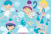 Winter fairies clipart commercial
