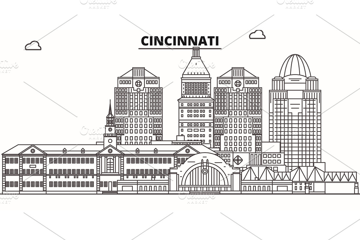 Cincinnati , United States, outline in Illustrations - product preview 8