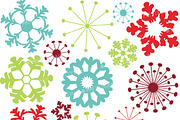snowflakes clipart commercial use