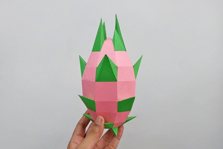 DIY Dragon fruit - 3d papercraft in Templates - product preview 8