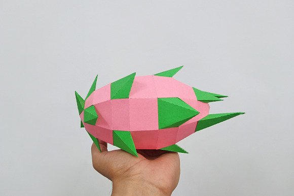 DIY Dragon fruit - 3d papercraft in Templates - product preview 1