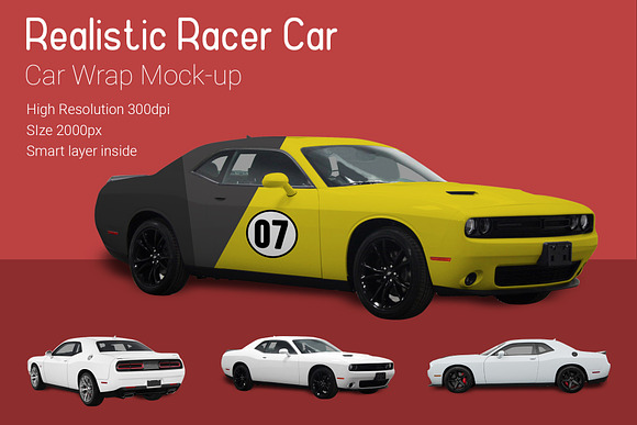 Nascar Racer Car Mock-Up in Branding Mockups - product preview 1