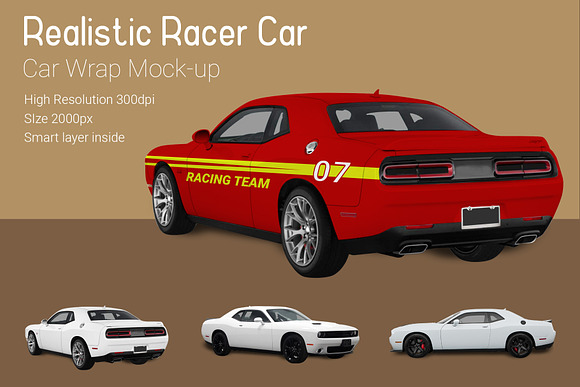 Nascar Racer Car Mock-Up in Branding Mockups - product preview 2