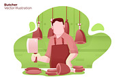 Butcher - Vector Illustration