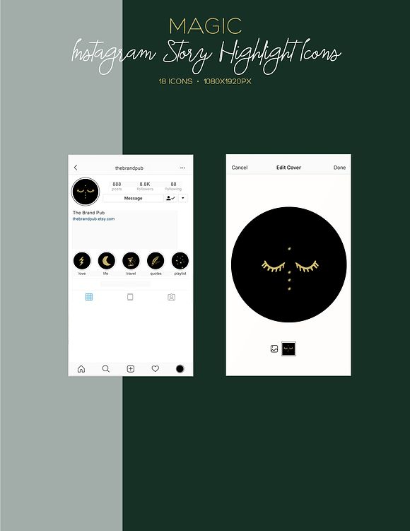 Magic Instagram Highlight Icons in Instagram Templates - product preview 2