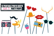 Photo booth props set vector