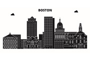 Boston,United States, vector skyline