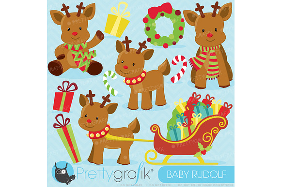Christmas Reindeer clipart in Illustrations - product preview 1
