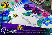 Violets floral collection PSD&PNG