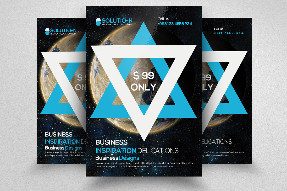 Abstract Futuristic Flyer Template in Flyer Templates - product preview 8