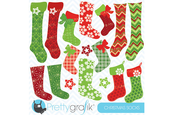 Christmas stockings clipart in Illustrations - product preview 1
