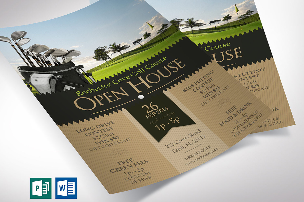 Golf Club Open House Flyer Word in Invitation Templates - product preview 8
