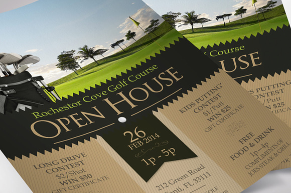 Golf Club Open House Flyer Word in Invitation Templates - product preview 4
