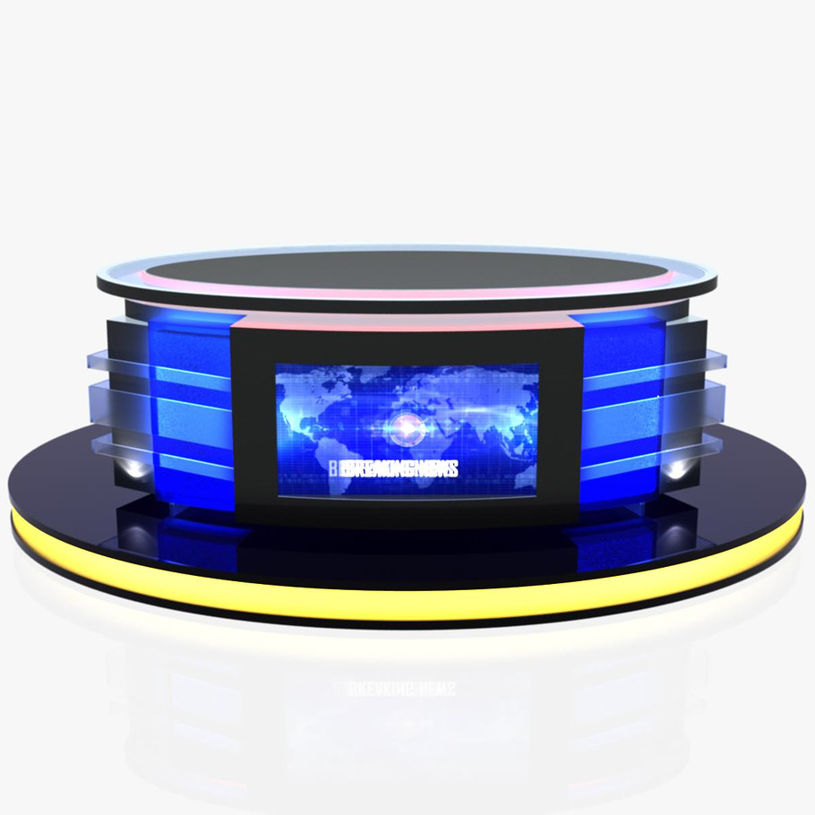 TV Studio News Desk 12 in Architecture - product preview 2