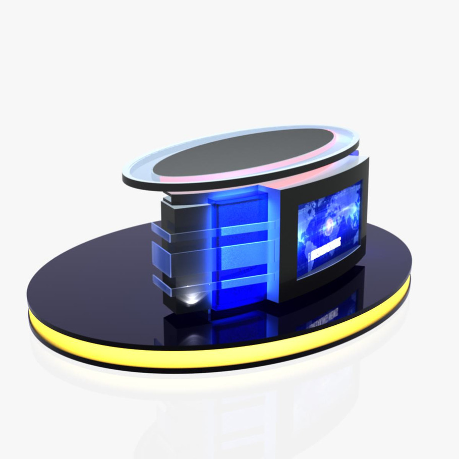 TV Studio News Desk 12 in Architecture - product preview 4