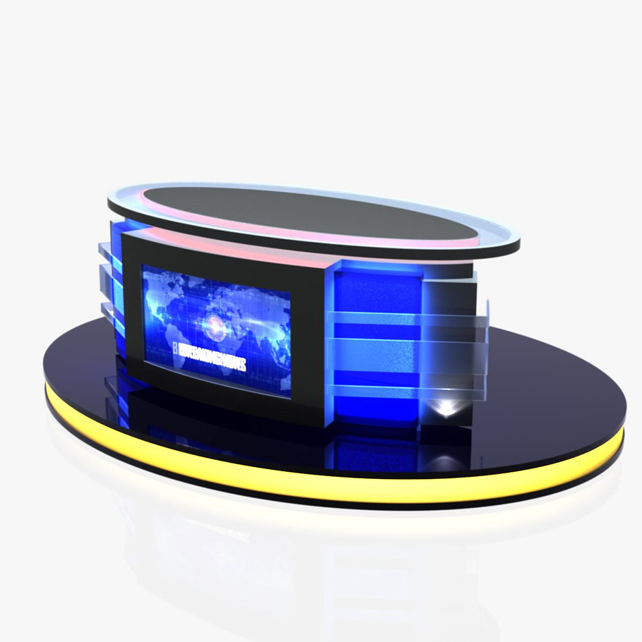 TV Studio News Desk 12 in Architecture - product preview 17