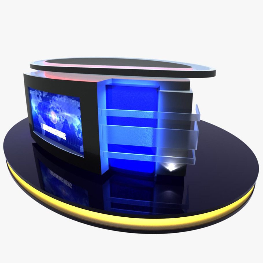 TV Studio News Desk 12 in Architecture - product preview 18