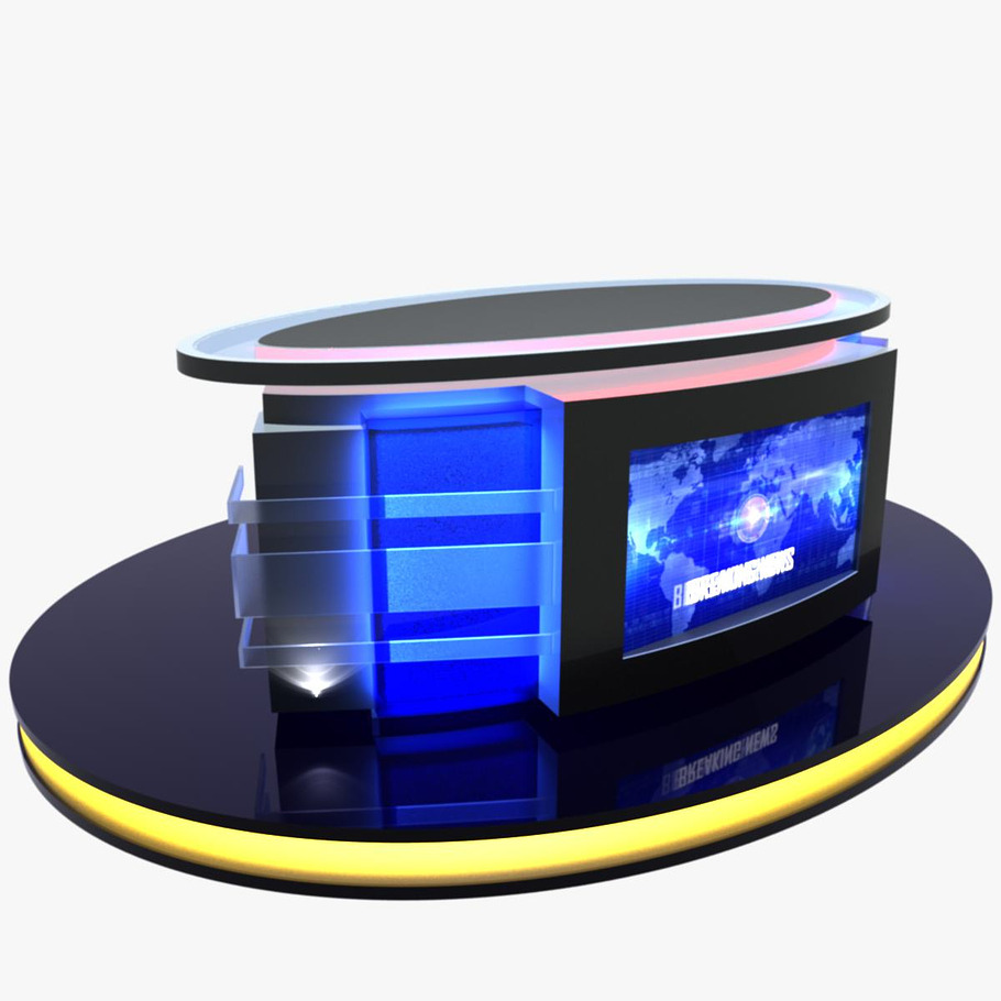 TV Studio News Desk 12 in Architecture - product preview 20