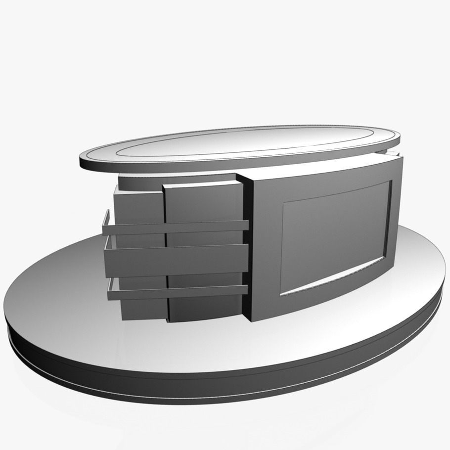 TV Studio News Desk 12 in Architecture - product preview 21