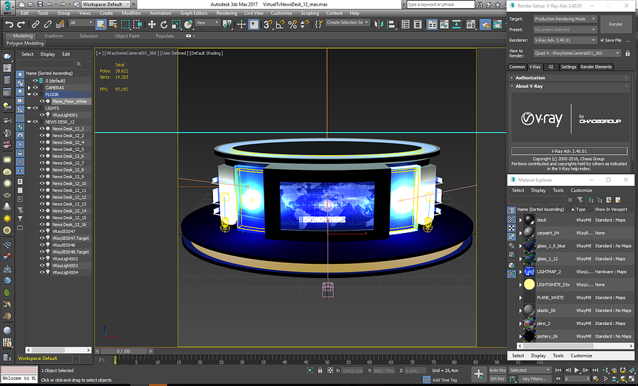 TV Studio News Desk 12 in Architecture - product preview 26