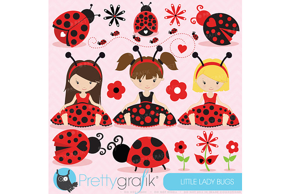 Ladybug clipart commercial use in Illustrations - product preview 1