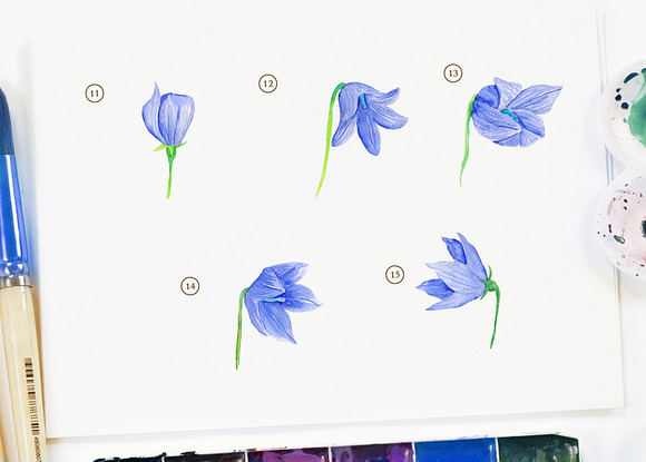 15 Watercolor Ballon Flower in Objects - product preview 3