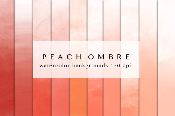 Peach ombre watercolor in Textures - product preview 3