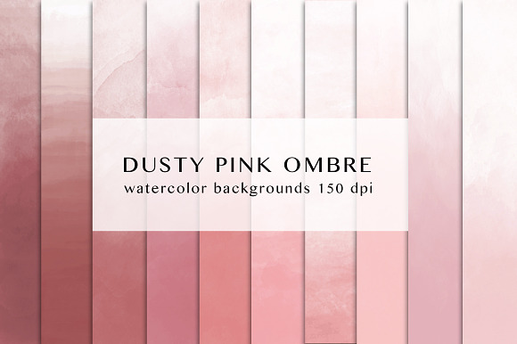 Dusty pink ombre watercolor in Textures - product preview 5