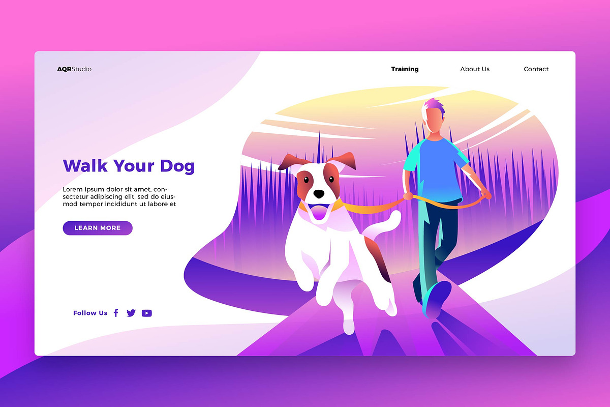 Walk Your Dog - Banner &Landing Page in Web Elements - product preview 8