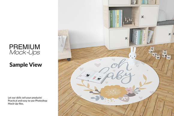 4 Types of Carpets in Kids Room in Product Mockups - product preview 19