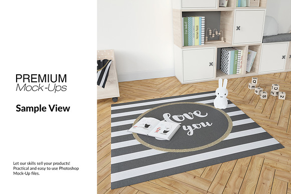 4 Types of Carpets in Kids Room in Product Mockups - product preview 20