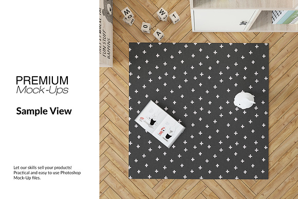 4 Types of Carpets in Kids Room in Product Mockups - product preview 24