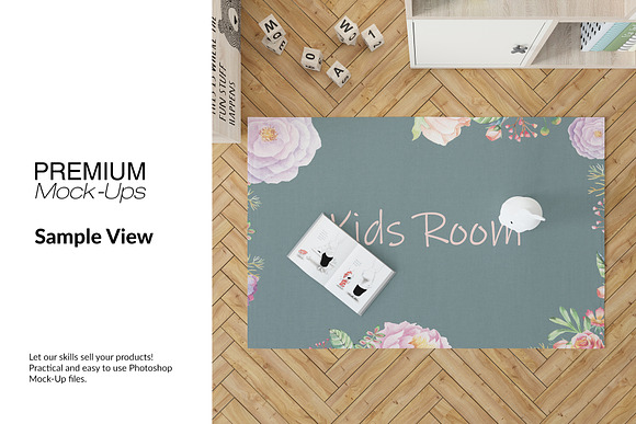 4 Types of Carpets in Kids Room in Product Mockups - product preview 26