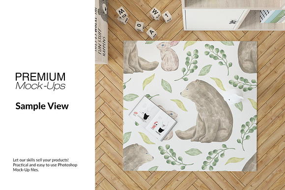 4 Types of Carpets in Kids Room in Product Mockups - product preview 27