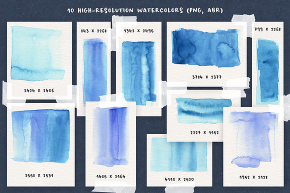 Blue Watercolor and Texture Pack in Add-Ons - product preview 3