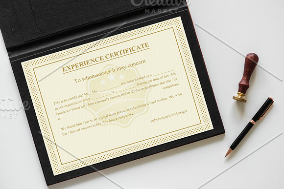 Certificate of Experience Template in Stationery Templates - product preview 4