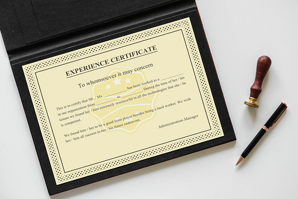 Certificate of Experience Template in Stationery Templates - product preview 5
