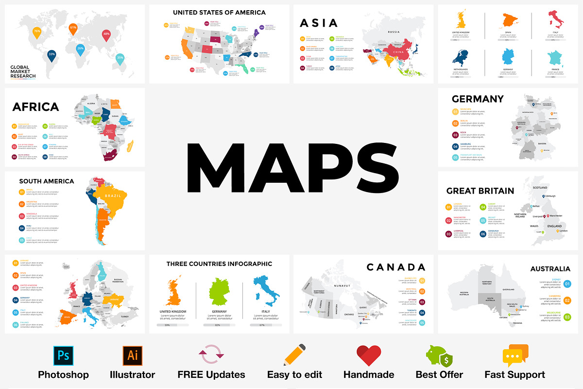 MAPS Infographics. FREE Updates! in Illustrations - product preview 8