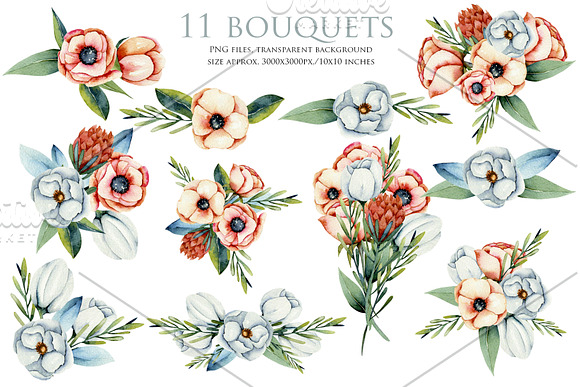 Vermont flowers. Big floral clipart. in Illustrations - product preview 1