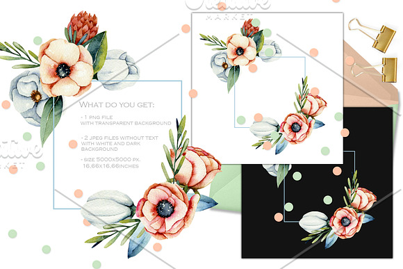 Vermont flowers. Big floral clipart. in Illustrations - product preview 4