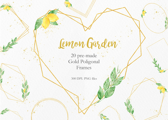 Watercolor Lemon Clipart Collection in Illustrations - product preview 1