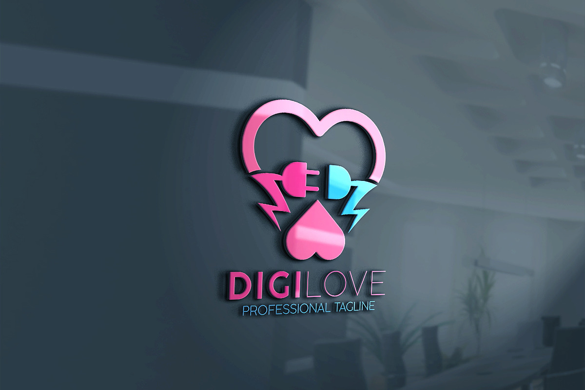 Digital Love Logo in Logo Templates - product preview 8