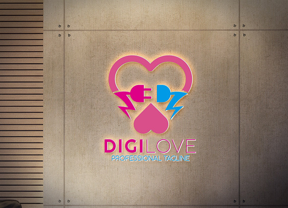 Digital Love Logo in Logo Templates - product preview 1