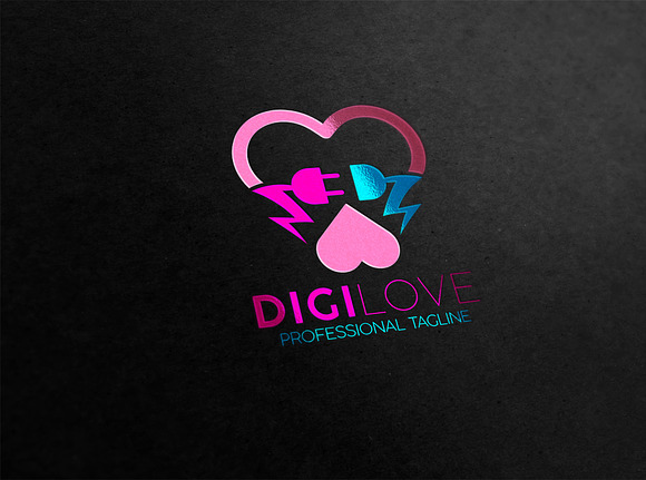 Digital Love Logo in Logo Templates - product preview 2