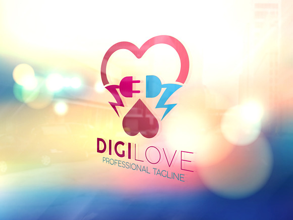 Digital Love Logo in Logo Templates - product preview 3